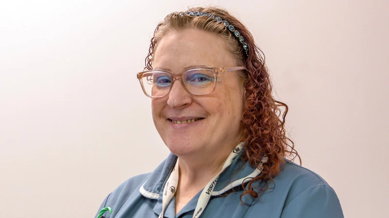 student teacher posing