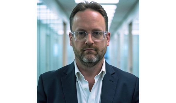 man with glasses staring at camera