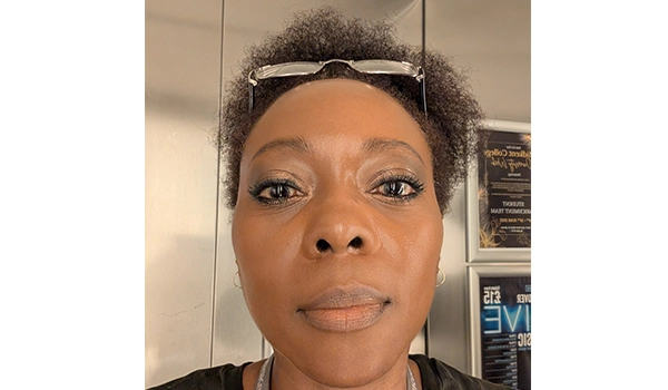 lady looking at camera smiling