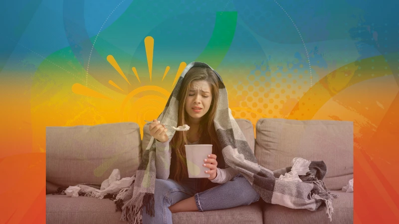 Stylised graphic of stressed student