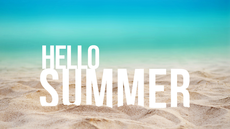 Hello summer beach graphic