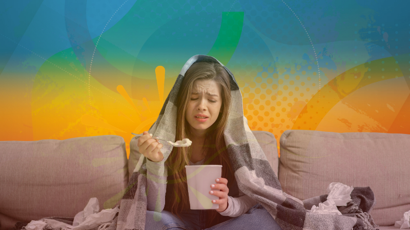 Stylised graphic of stressed student