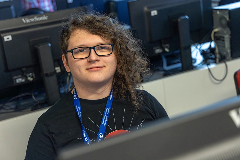 Student in Games Design workshop setting