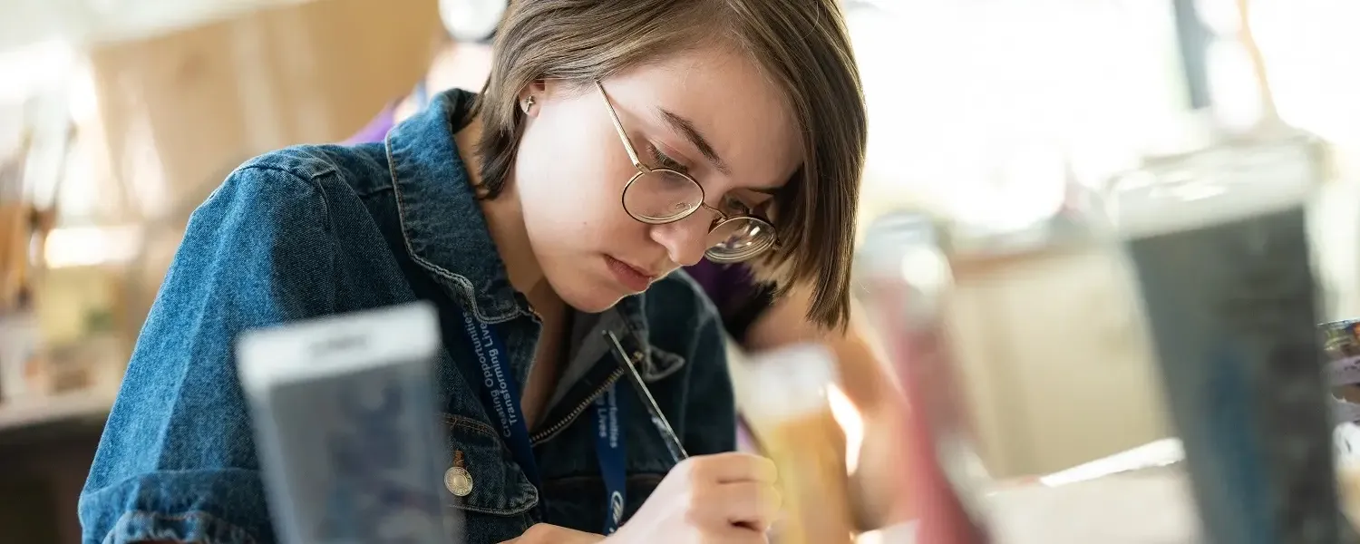 Art student working