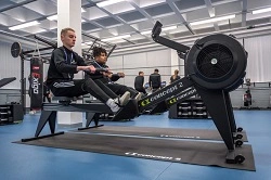 students using sports equipment