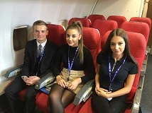 Travel students in cabin