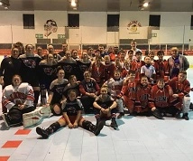 Hockey Team with Business student