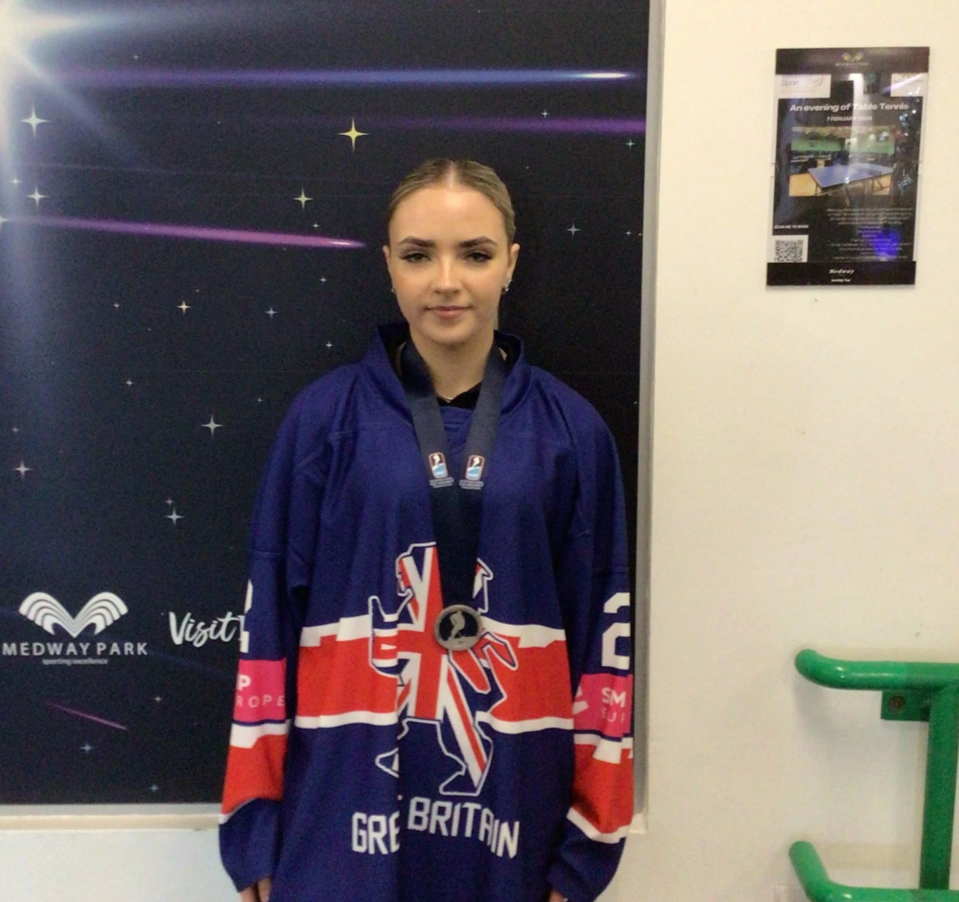Sport student with medal