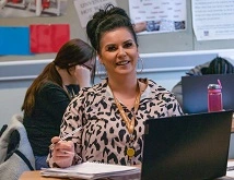 Adult student in a classroom