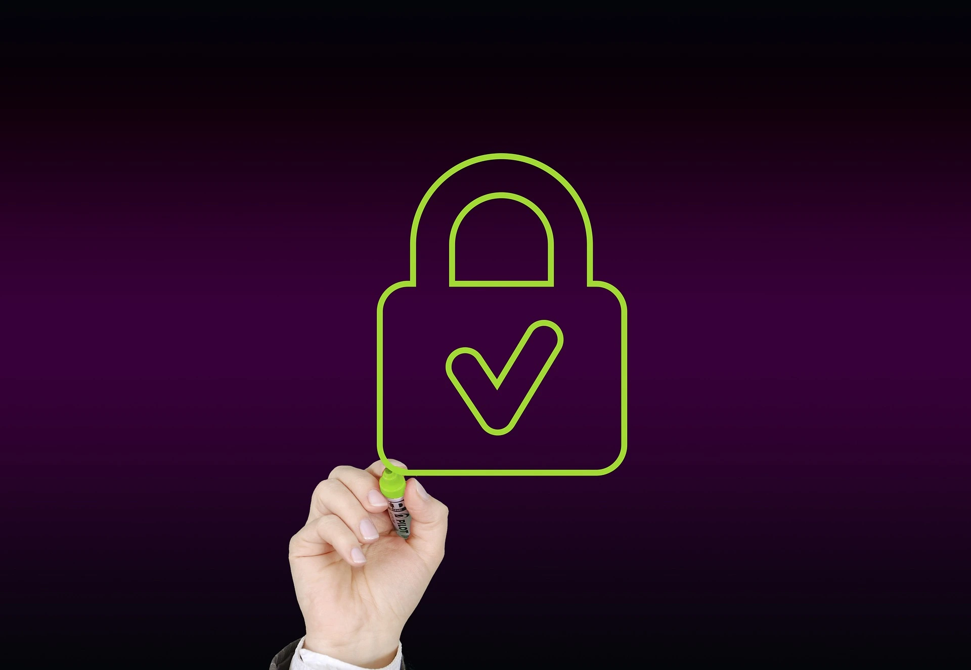 A drawing of a padlock